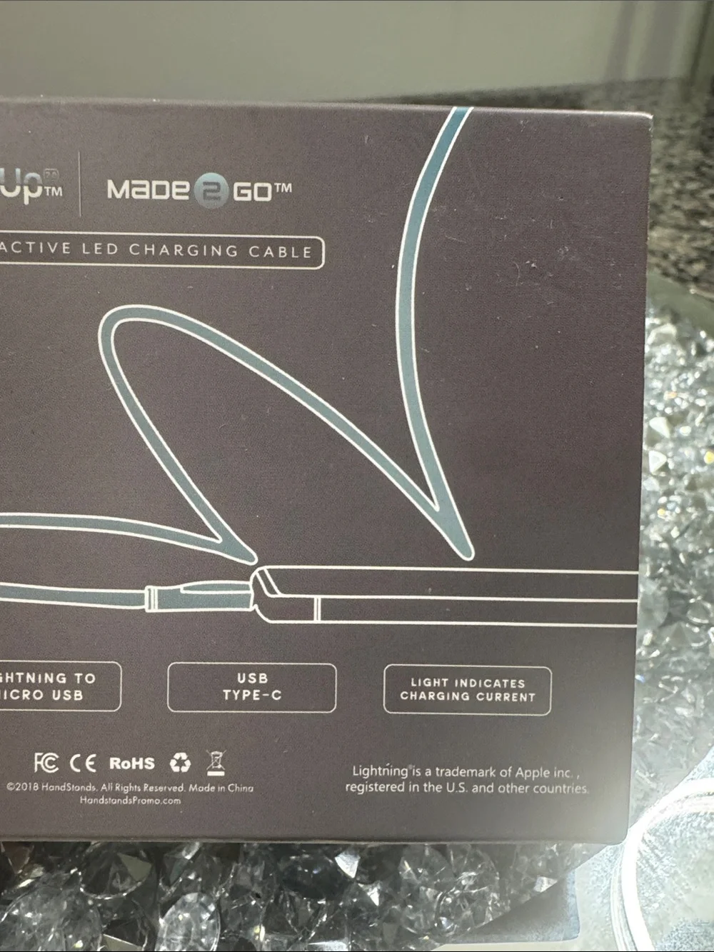 Interactive LED Charging Cable - Black